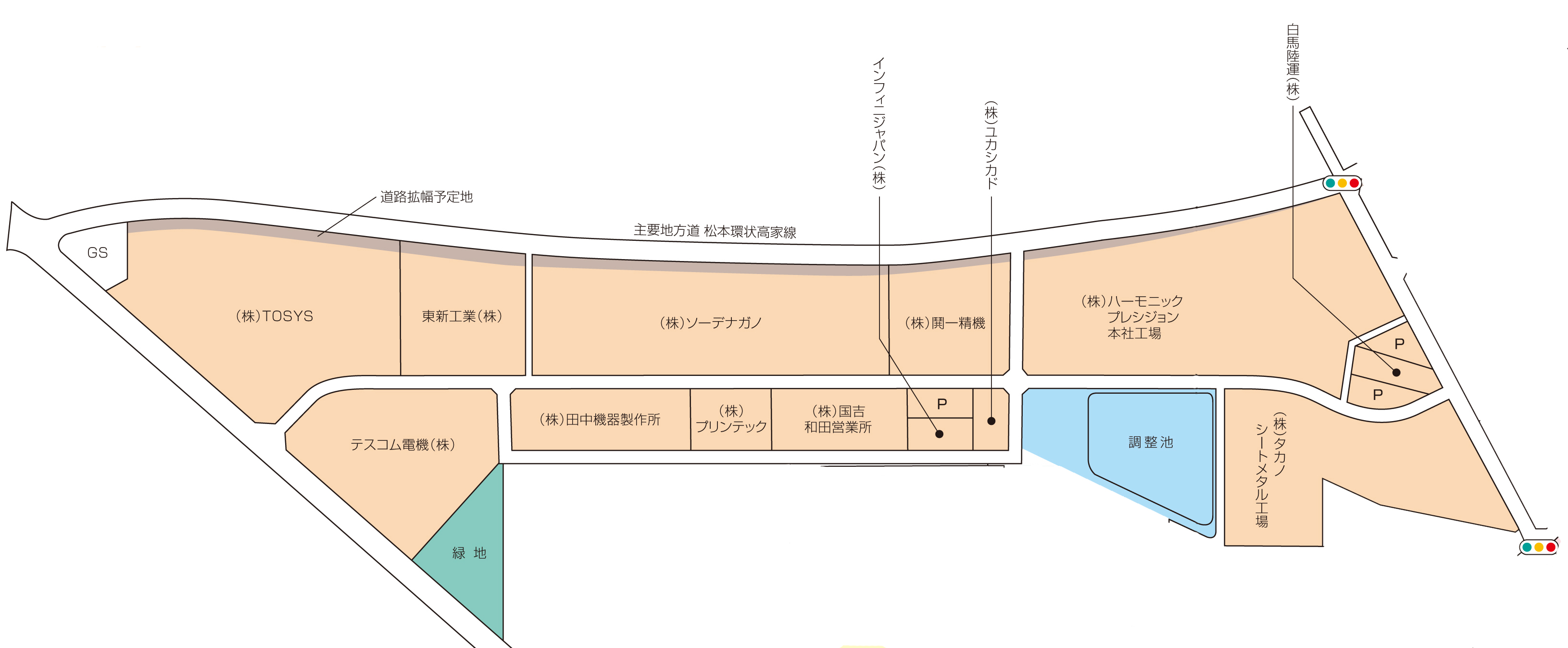 松本臨空工業団地：交通アクセス・企業配置